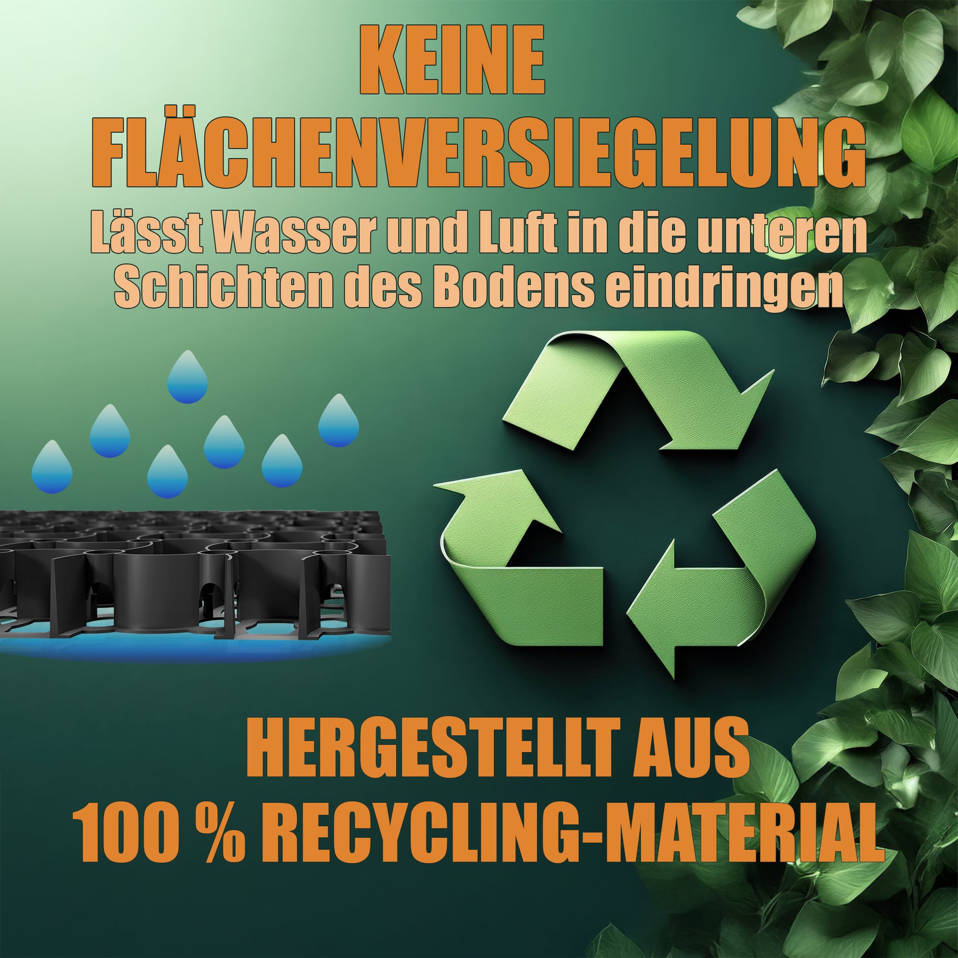 BigDean 10 Stück Paddockplatten 2,5 m² Schwarz Ultra stabil – Rasengitter 50x50 3