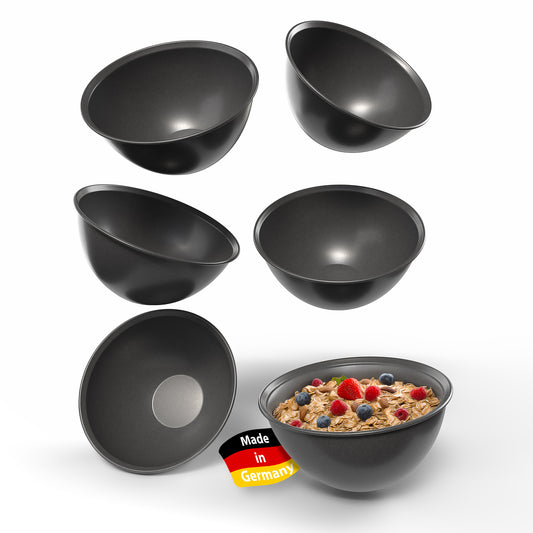 Müslischalen 6 Stück bruchfest 700ml in elegantem schwarz