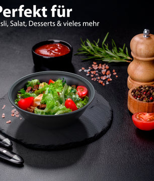 Müslischalen 6 Stück bruchfest 700ml in elegantem schwarz 4