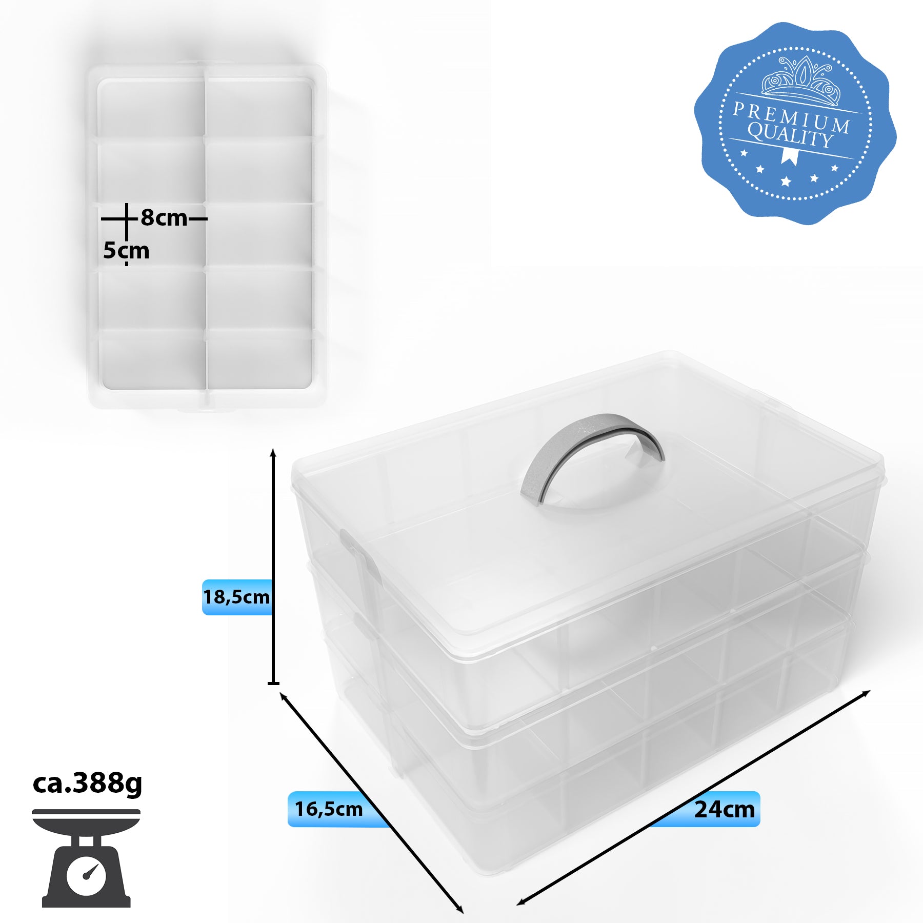 BigDean Sortierboxen für Kleinteile aus hochwertigem Kunststoff 3