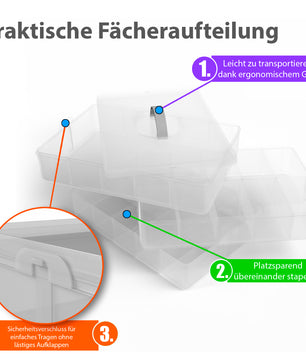 2 Stück Sortierboxen für Kleinteile aus hochwertigem Kunststoff 2