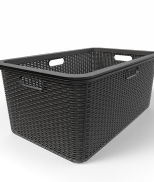 Wäschekorb 59x39x26 cm Rattan Design 6
