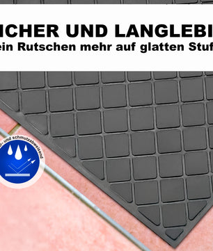 5 Stück Stufenmatten aus Gummi – 75 x 25 cm – Outdoor Treppenstufenmatten  6