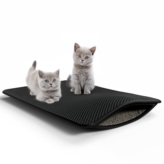 A  BigDean Katzenklo Matte 61x38cm ideal als Unterleger – Katzenstreu Matte kratzfest & leicht zu reinigen