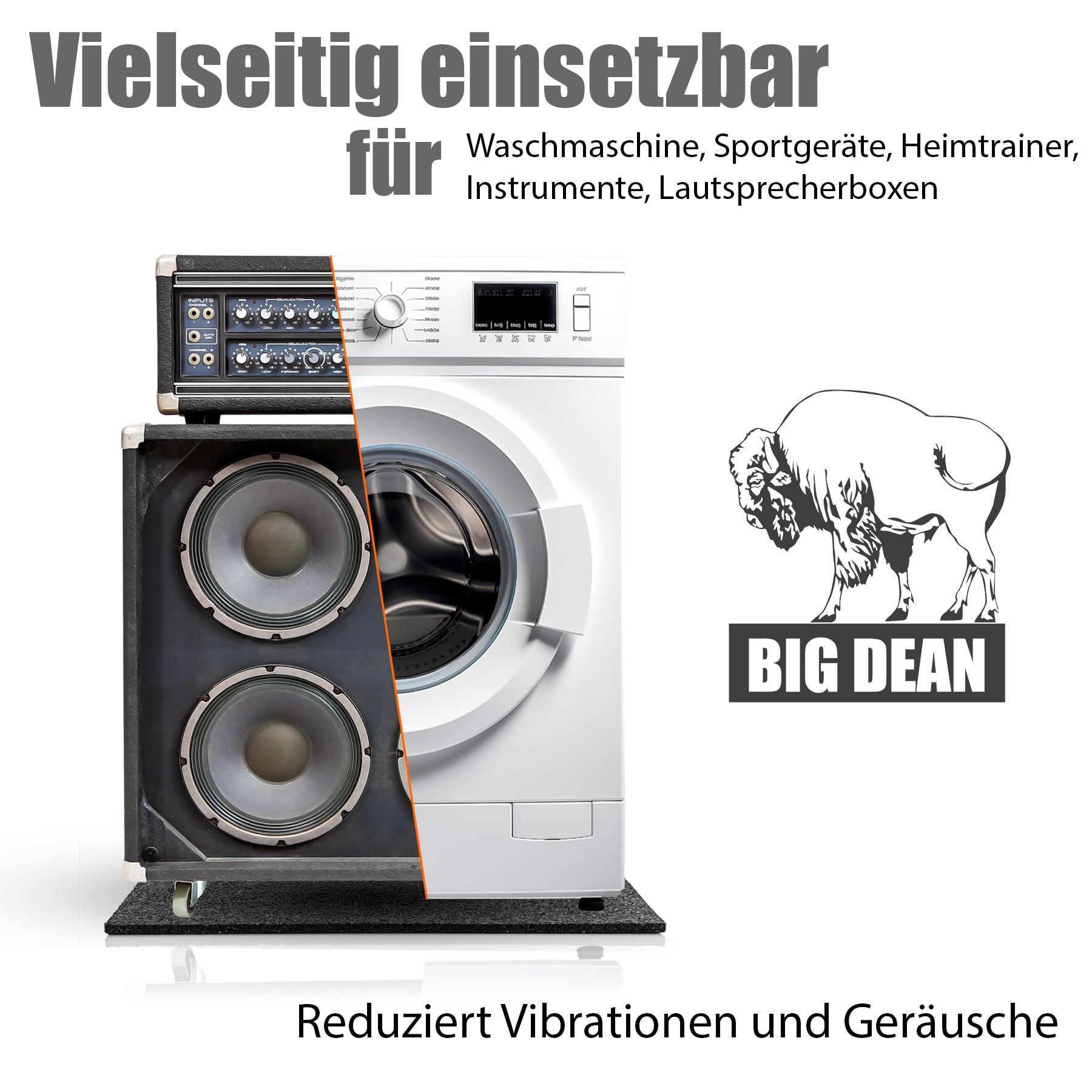 BigDean Antivibrationsmatte 60x60 cm – zuschneidbare Gummimatte – Dämmmatte 0,6cm 5