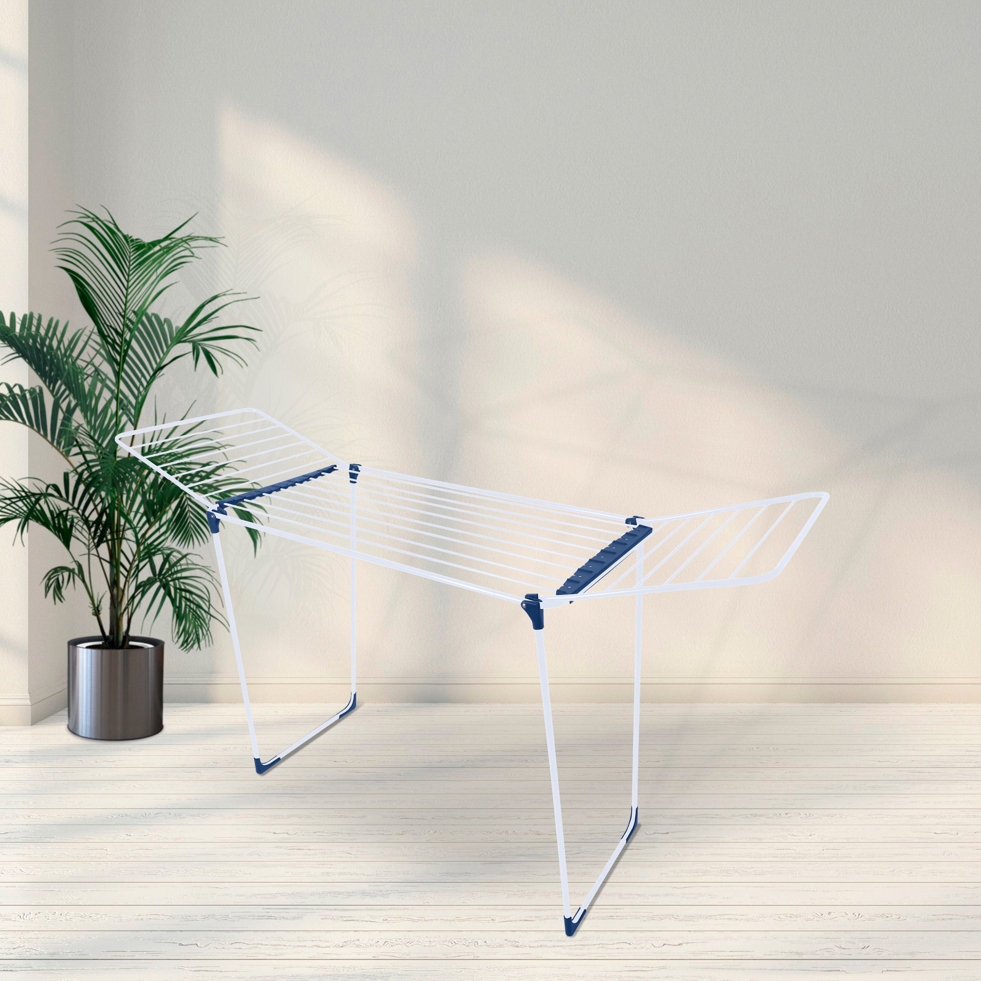 Casa Si Wäscheständer 20m extra hoch & Dicke Leinen weiß/blau - Wäschetrockner Made in Europe 4