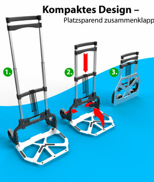 Aluminium Transportkarre klappbar belastbar bis 70kg - Sackkarre klappbar - Anti-Rutsch-Pads 4