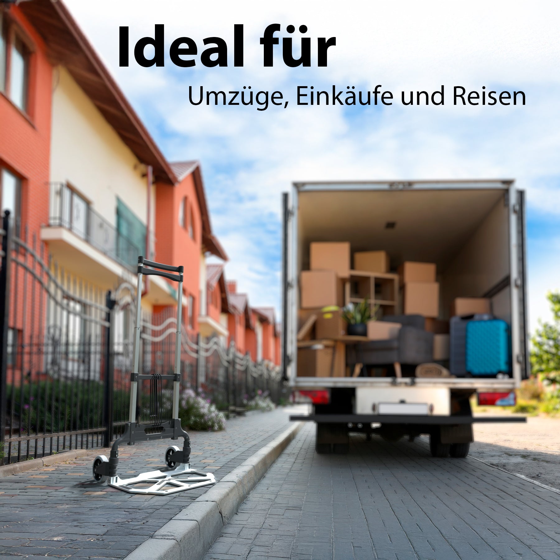 Aluminium Transportkarre klappbar belastbar bis 70kg - Sackkarre klappbar - Anti-Rutsch-Pads 5