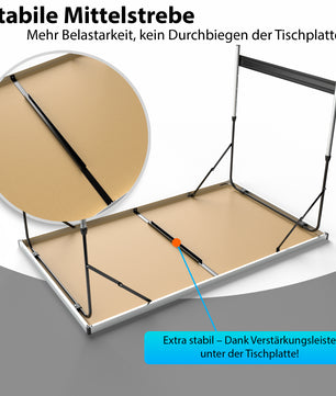 Multifunktionstisch klappbar - höhenverstellbarer Campingtisch & Klapptisch – max. 30 kg belastbar 2