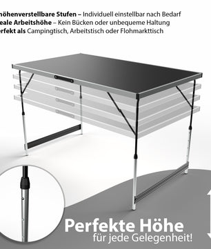Multifunktionstisch klappbar - höhenverstellbarer Campingtisch & Klapptisch – max. 30 kg belastbar 4