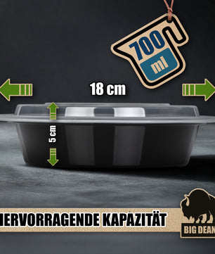 15 Stück runde Meal Prep Boxen 700ml BPA frei wiederverwendbar lebensmittelecht 3