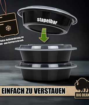 15 Stück runde Meal Prep Boxen 700ml BPA frei wiederverwendbar lebensmittelecht 6