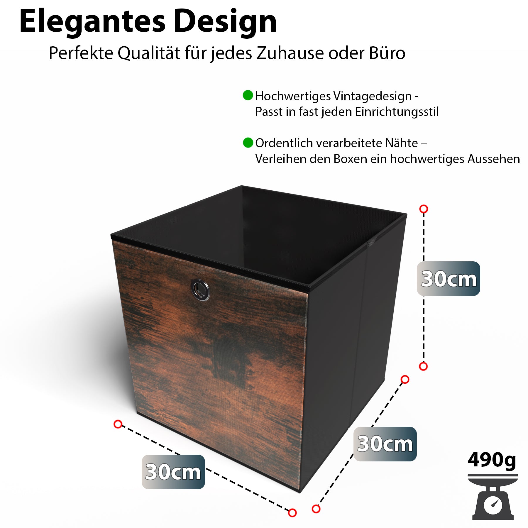 6 Stück Aufbewahrungsbox 30x30x30 cm ideal für Würfelregale – Faltbox Organizer 3