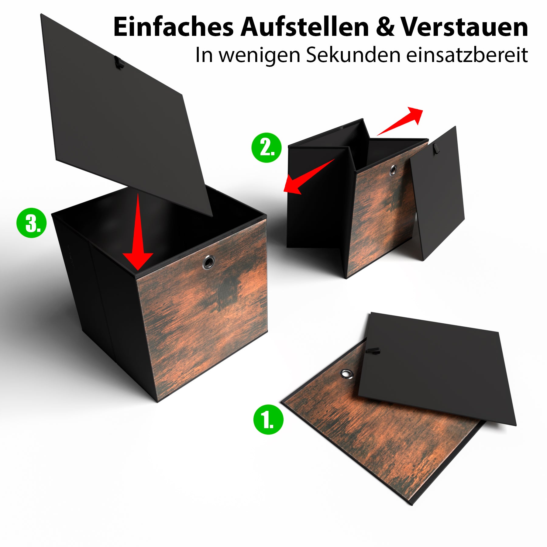 6 Stück Aufbewahrungsbox 30x30x30 cm ideal für Würfelregale – Faltbox Organizer 5
