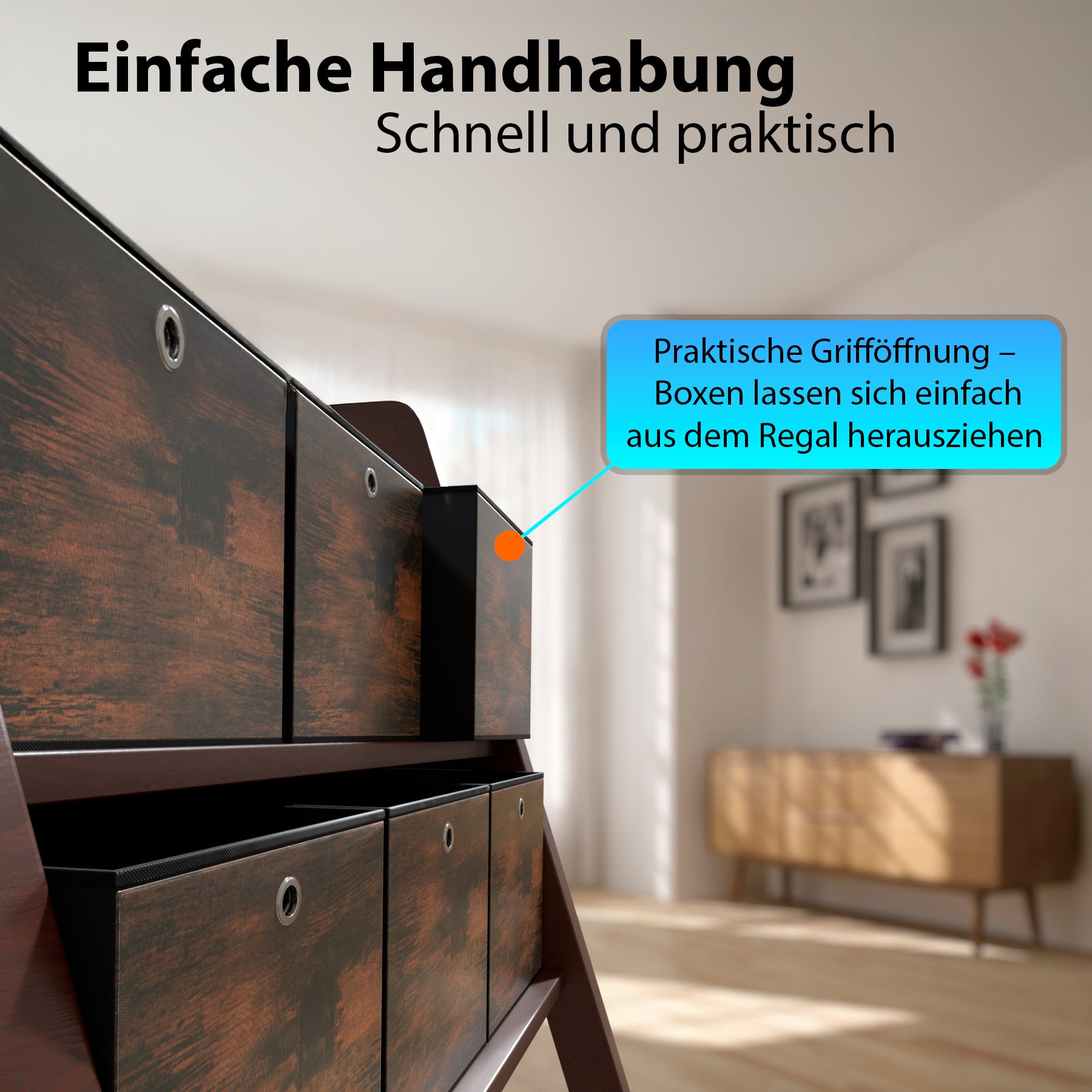 6 Stück Aufbewahrungsbox 30x30x30 cm ideal für Würfelregale – Faltbox Organizer 6