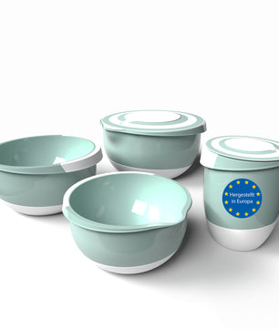 4 Stück Rührschüssel Komplettset lebensmittelecht & spülmaschinengeeignet – Made in Europe