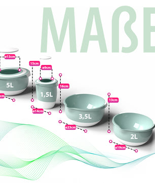 4 Stück Rührschüssel Komplettset lebensmittelecht & spülmaschinengeeignet – Made in Europe 3