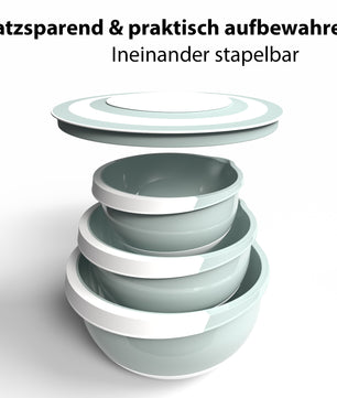 4 Stück Rührschüssel Komplettset lebensmittelecht & spülmaschinengeeignet – Made in Europe 6