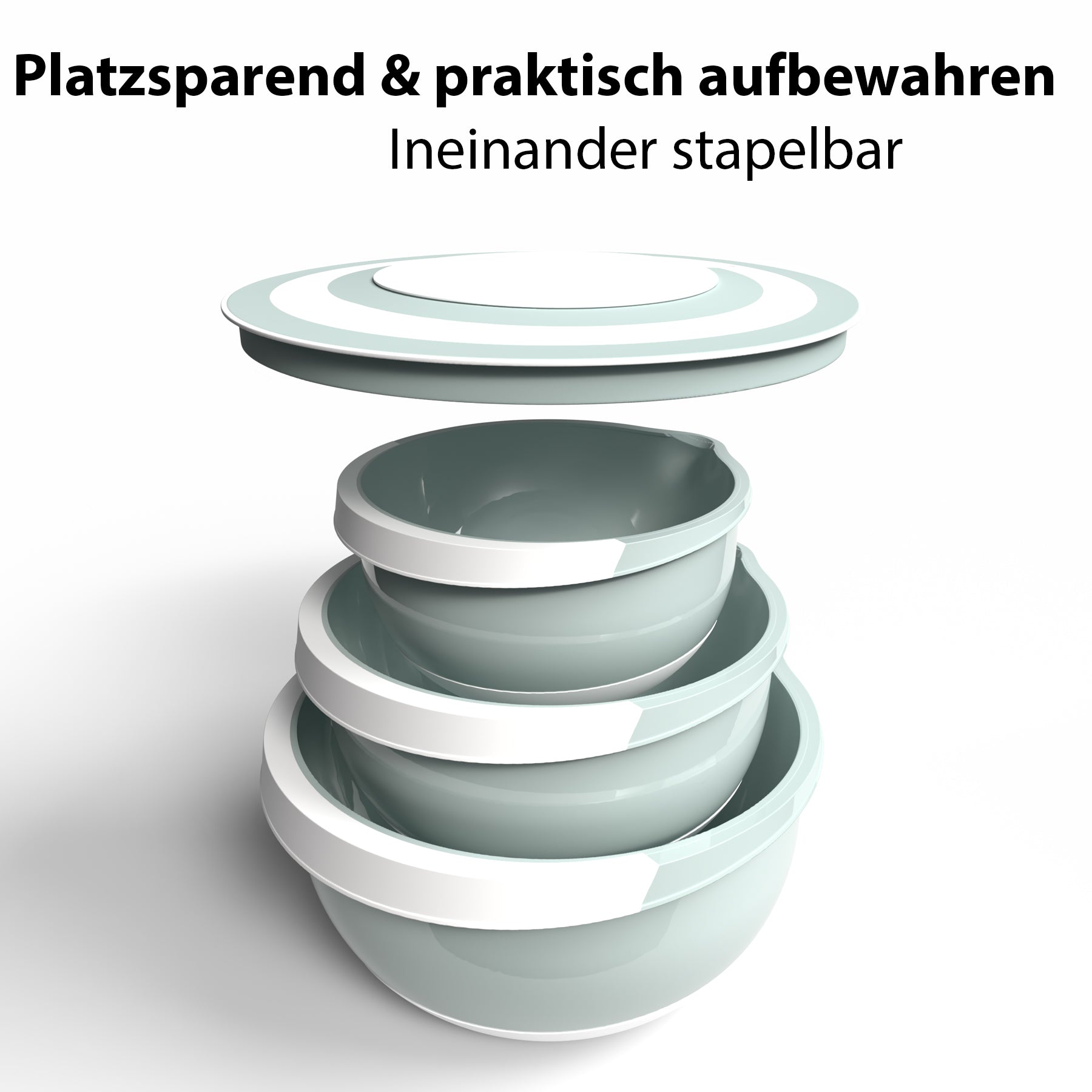4 Stück Rührschüssel Komplettset lebensmittelecht & spülmaschinengeeignet – Made in Europe 6