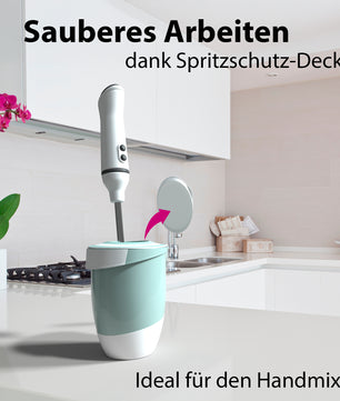 3er Set 3,5 Liter & 2 Liter Rührschüssel & Quirltopf mit Spritzschutz 2