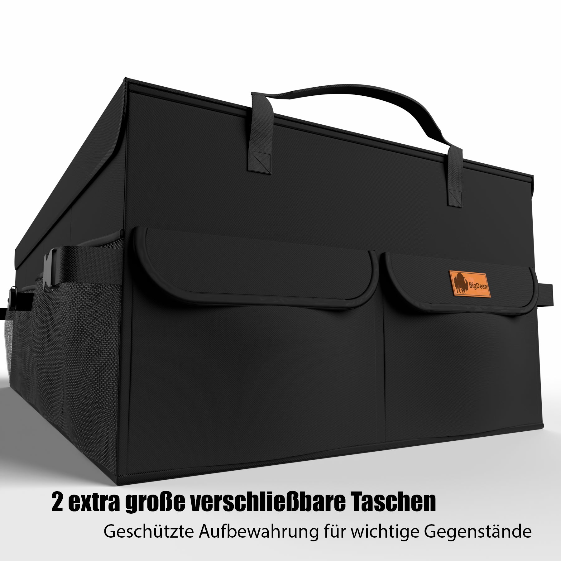 Premium Kofferraum Organizer faltbar mit Deckel – robuste Auto Organizer mit doppeltem Boden 4