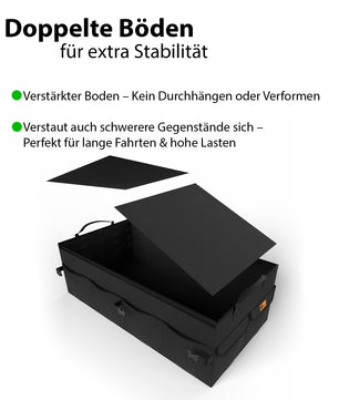 Premium Kofferraum Organizer faltbar mit Deckel – robuste Auto Organizer mit doppeltem Boden 5