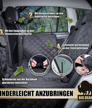 Premium Autoschutzdecke schmutz- & wasserabweisend - Schutz für Hund Auto Rückbank 4