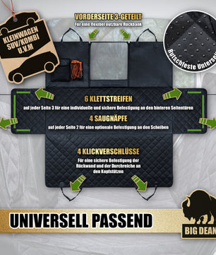 Premium Autoschutzdecke schmutz- & wasserabweisend - Schutz für Hund Auto Rückbank 5