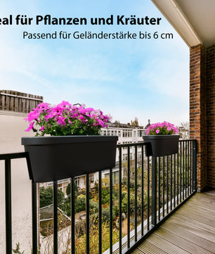 2 Stück Blumenkasten Balkon für alle Geländer 60 cm 6