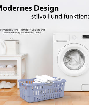 2 Stück Wäschekorb 40 L mit Softgriffen 2