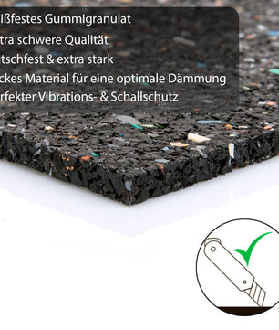 Antivibrationsmatte 60x60 cm – zuschneidbare Gummimatte – Dämmmatte 1cm Höhe 4