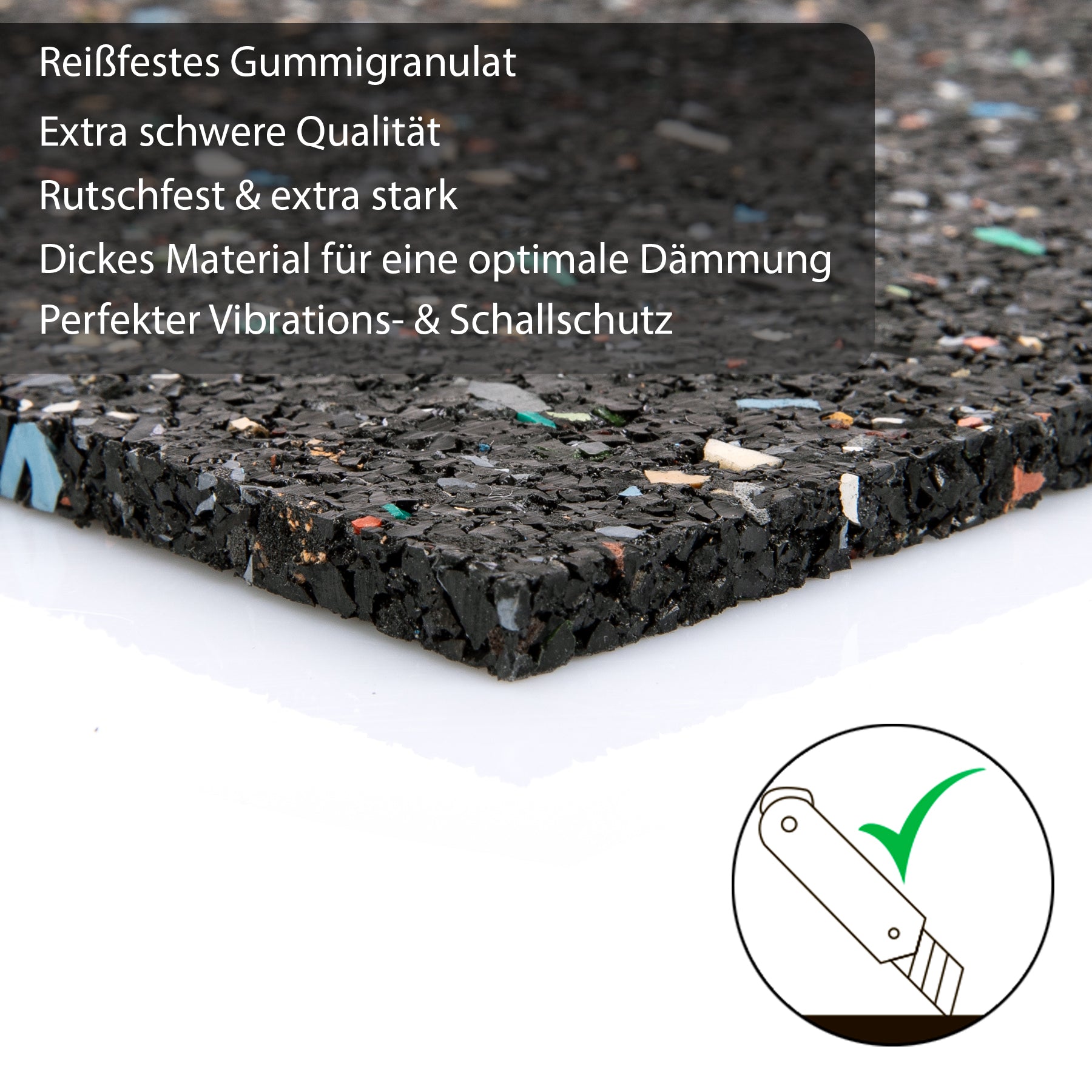 Antivibrationsmatte 60x60 cm – zuschneidbare Gummimatte – Dämmmatte 1cm Höhe 4