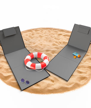 Strandliege 2er Set Strandstuhl klappbar leicht nur 1,3 kg - Strandmatte tragbar und gepolstert