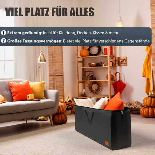 2 Stück Extra Große Aufbewahrungstasche 100×55×35 cm – Faltbare Tragetasche mit Reißverschluss – Robuste Aufbewahrung für Kleidung, Bettwäsche, Umzug, Camping und mehr 190 l image 2