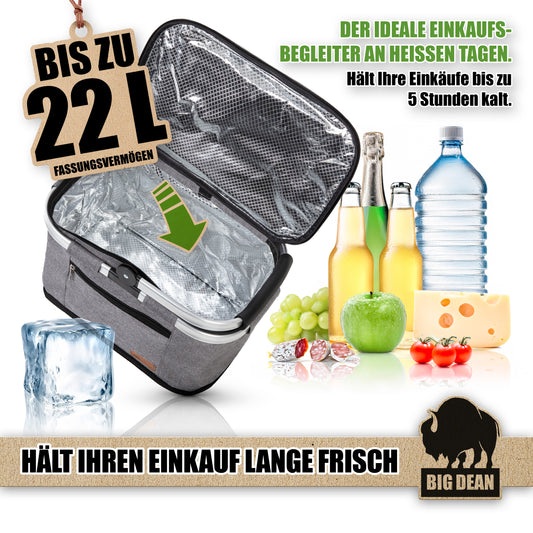 Thermo Einkaufskorb 22L hält bis zu 5 Stunden kühl - robuster Kühlkorb & Picknickkorb - BigDean 2