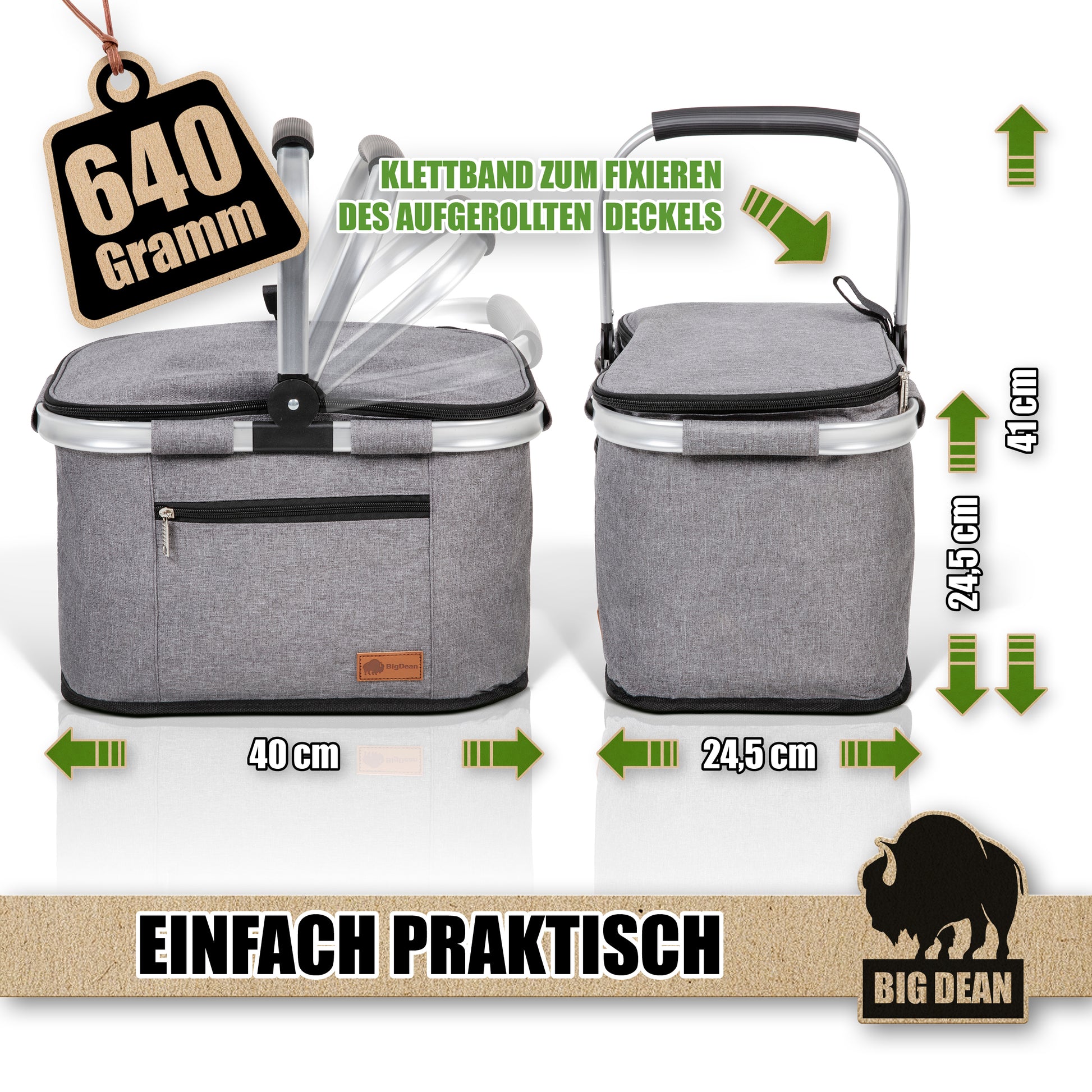 Thermo Einkaufskorb 22L hält bis zu 5 Stunden kühl - robuster Kühlkorb & Picknickkorb - BigDean 3