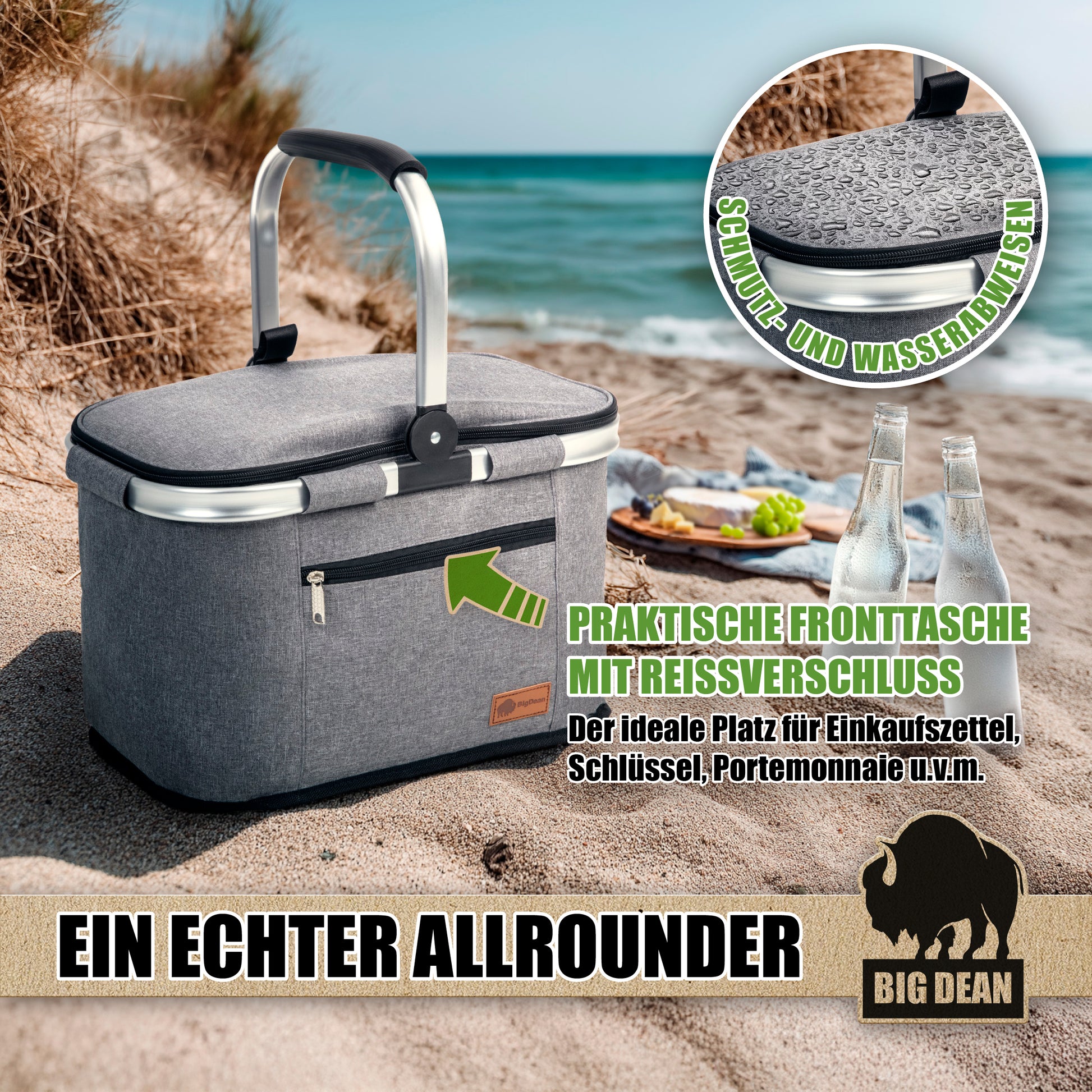 Thermo Einkaufskorb 22L hält bis zu 5 Stunden kühl - robuster Kühlkorb & Picknickkorb - BigDean 4