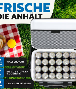 Kühltasche groß 30L + 6 Mini Kühlakkus – perfekt als Picknicktasche & Lunchtasche 4