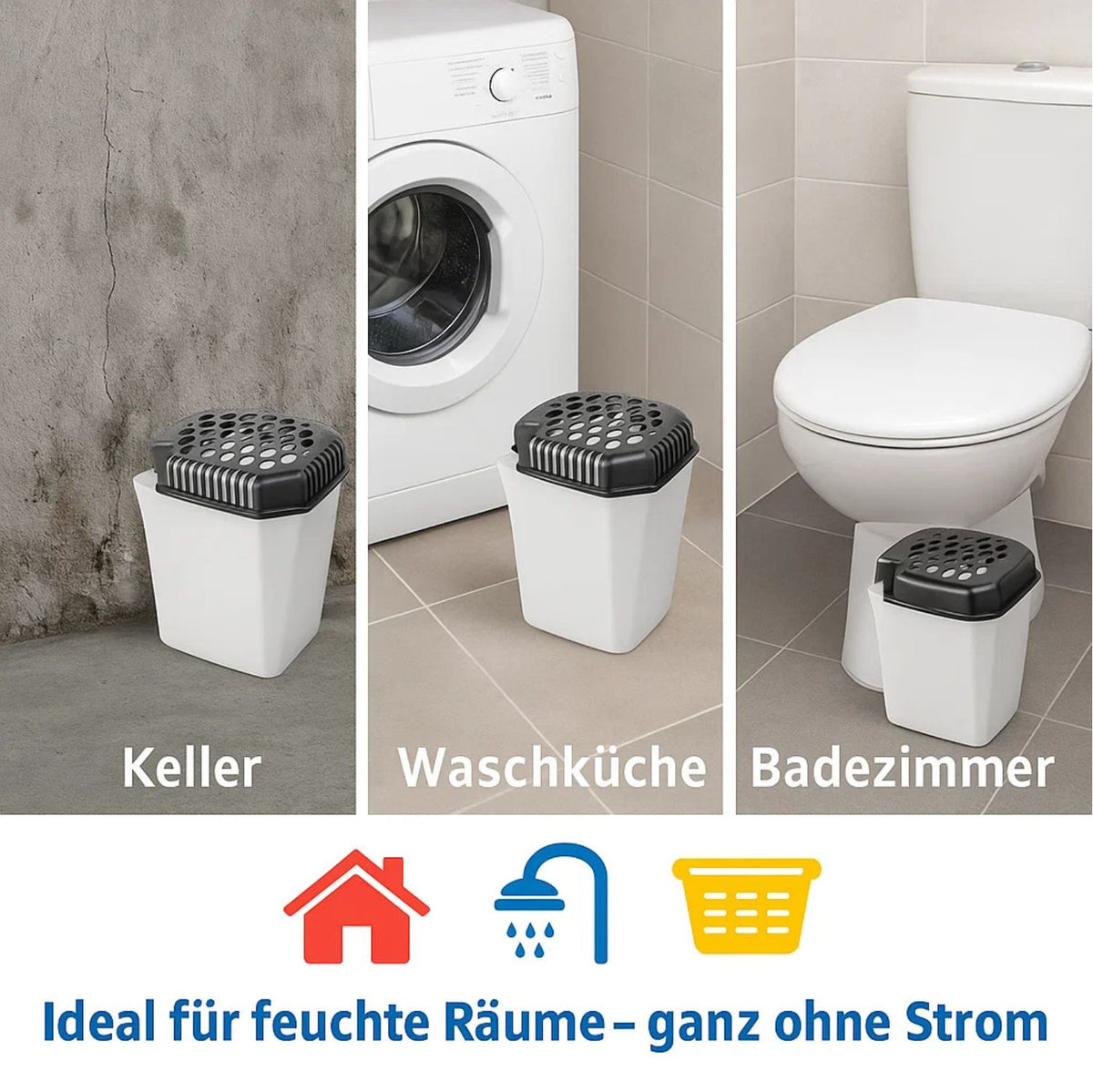 3 Stück Maxi Raumentfeuchter mit 3x 680g Granulat. Entfeuchter mit großem Volumen Luftentfeuchter ohne Strom image 6