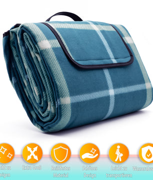 Picknickdecke 200x200 cm wasserabweisend Karo Design Hell – Picknickdecke XXL 6