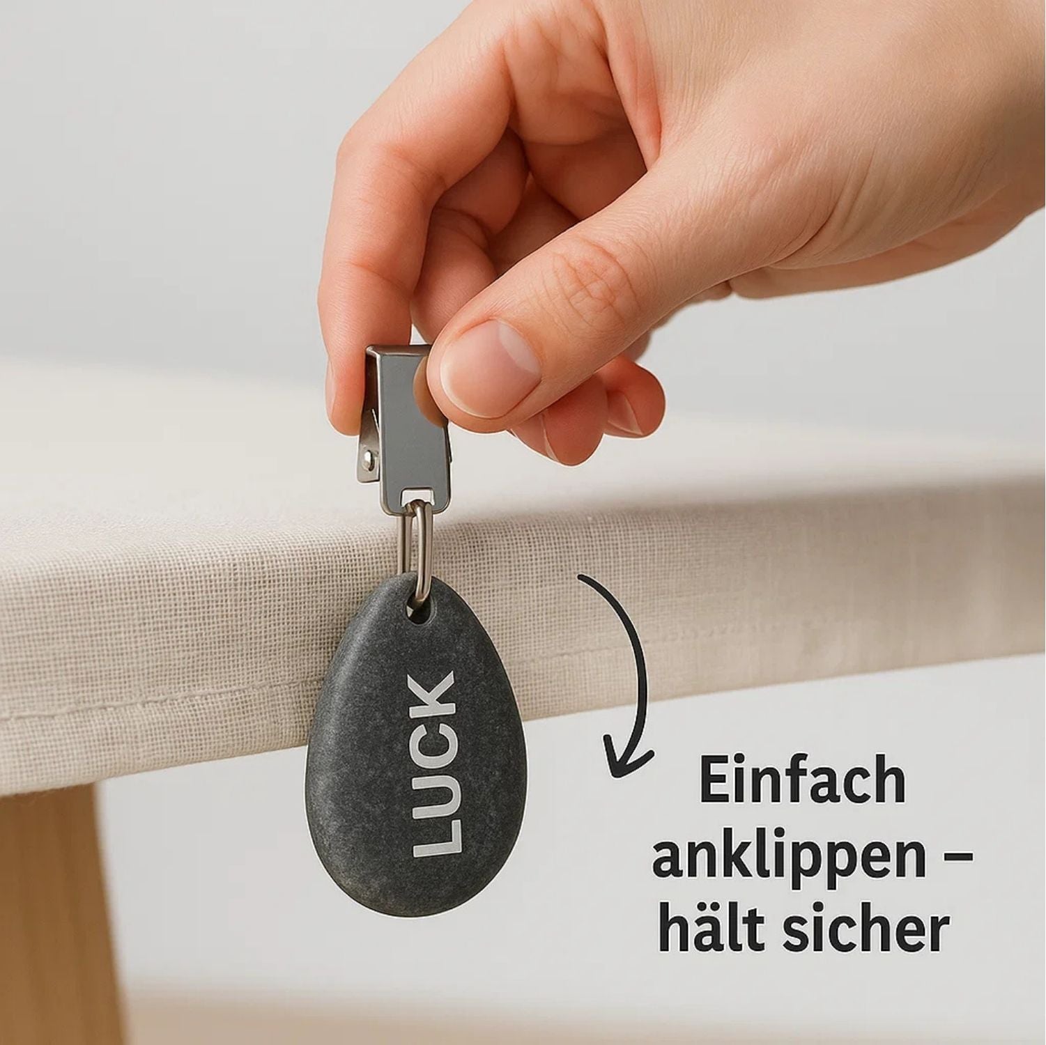 8 Stück Tischdeckenbeschwerer aus Naturstein – mit robustem Clip zum befestigen 2