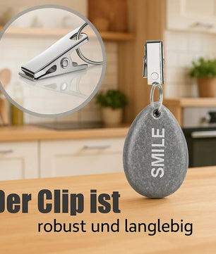 8 Stück Tischdeckenbeschwerer aus Naturstein – mit robustem Clip zum befestigen 3