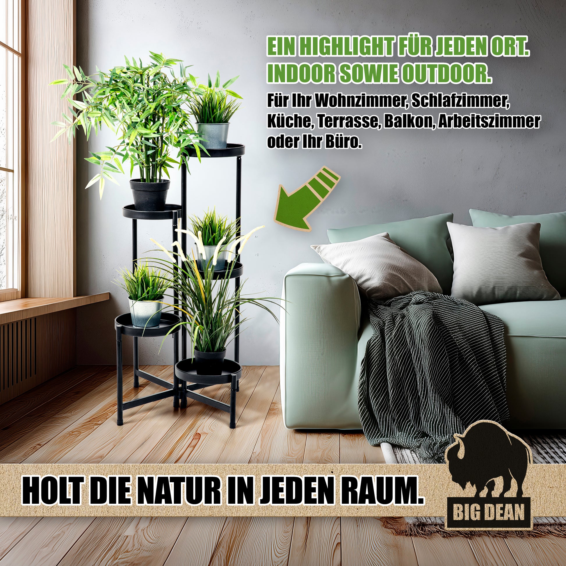 5 Etagen Blumenständer klappbarer Pflanzenständer robuster Blumenständer Metall von BigDean 5