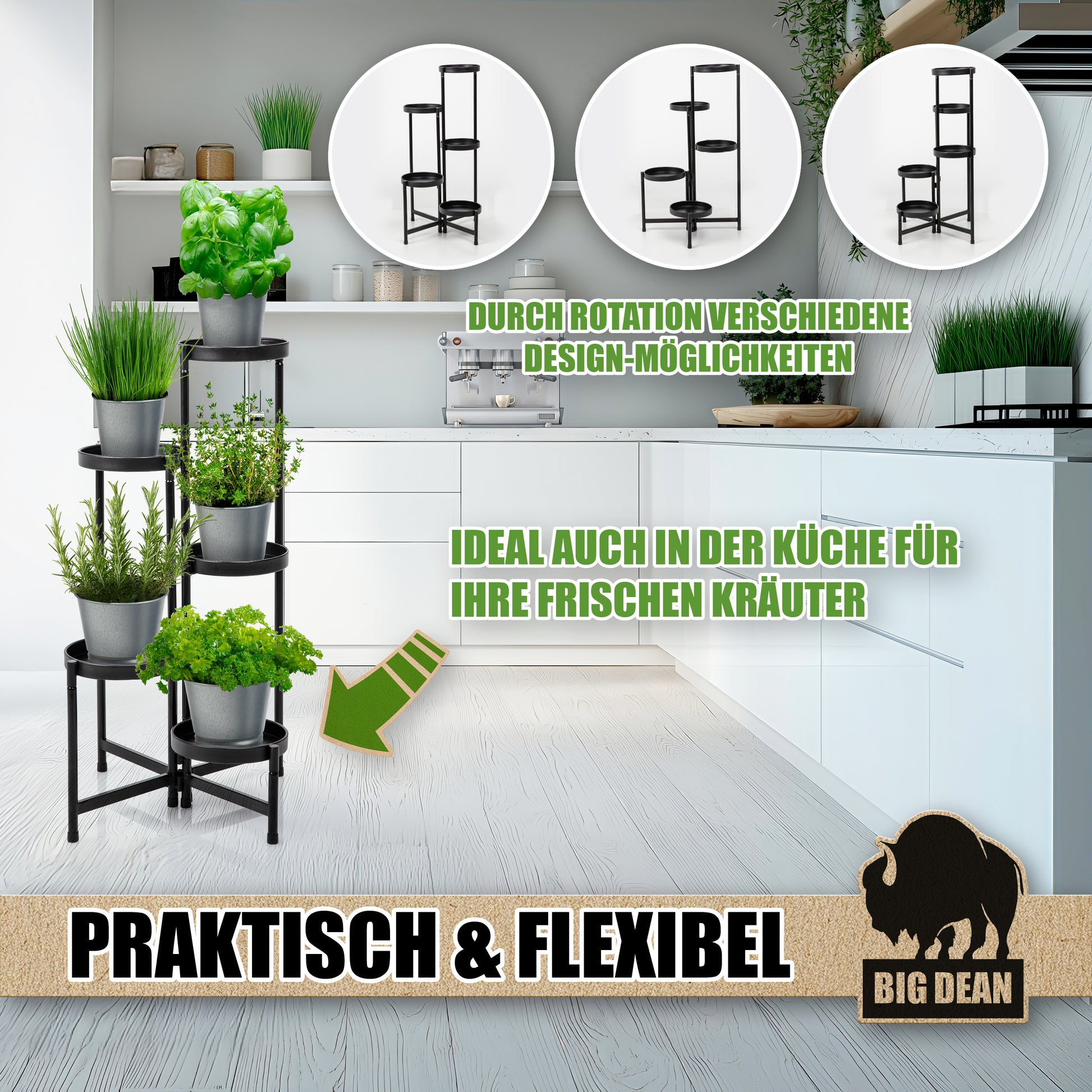 5 Etagen Blumenständer klappbarer Pflanzenständer robuster Blumenständer Metall von BigDean 6