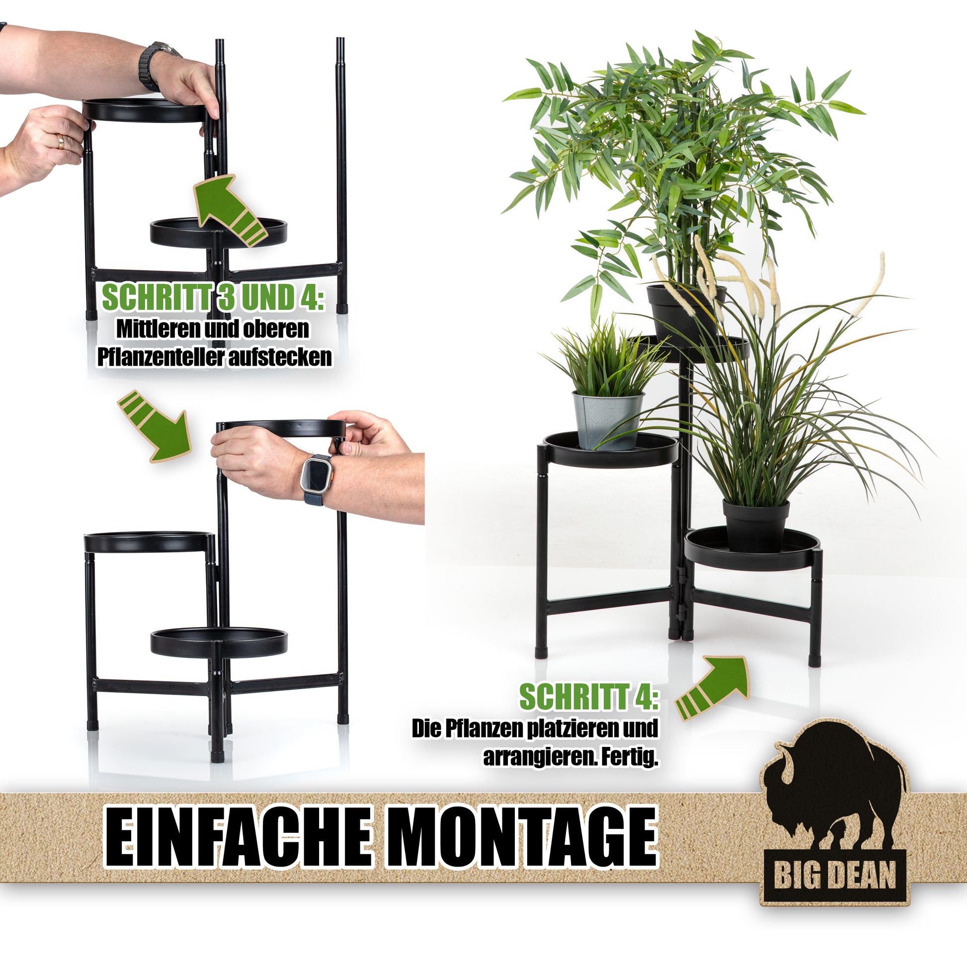 3 Etagen Blumenständer klappbarer Pflanzenständer robuster Blumenständer Metall von BigDean 4