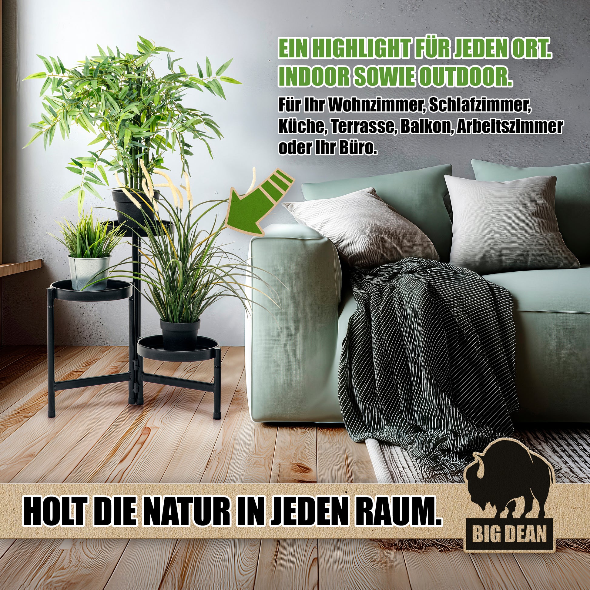 3 Etagen Blumenständer klappbarer Pflanzenständer robuster Blumenständer Metall von BigDean 5