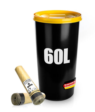 Gelber Sack Mülleimer 60L + 10 Rollen Gelber Sack – luftdichte gelbe Sack Tonne