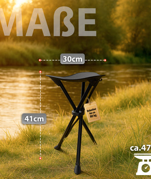Campinghocker faltbar & ultraleicht - robuster Dreibeinhocker tragbarer Klapphocker 3