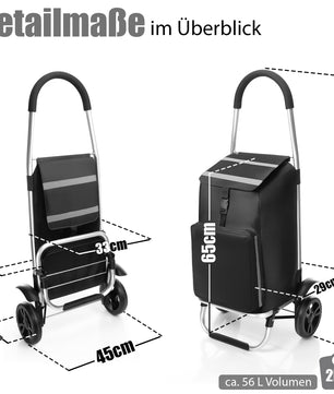 BigDean 2-in-1 Einkaufstrolley klappbar auch als Sackkarre nutzbar 3