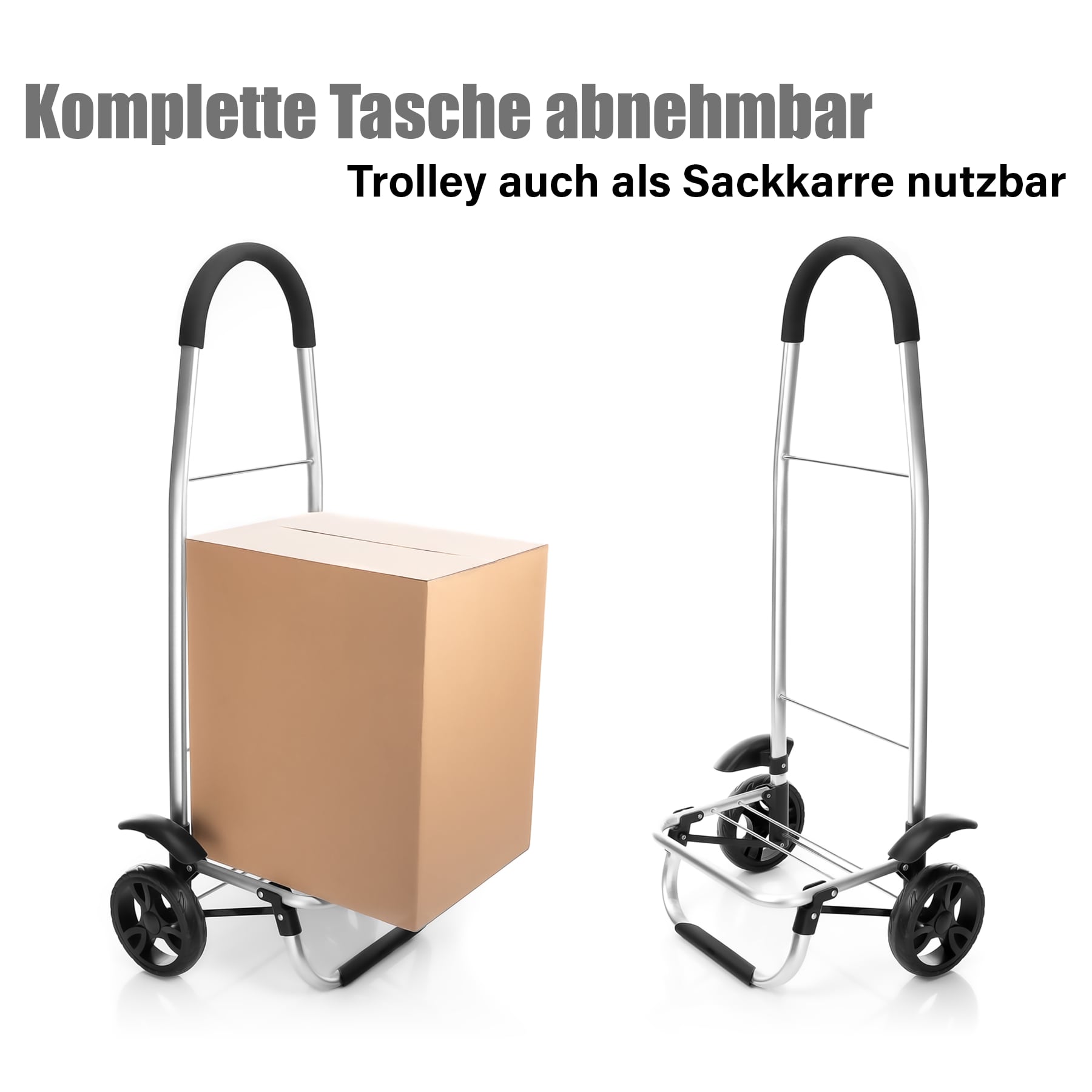 BigDean 2-in-1 Einkaufstrolley klappbar auch als Sackkarre nutzbar 6